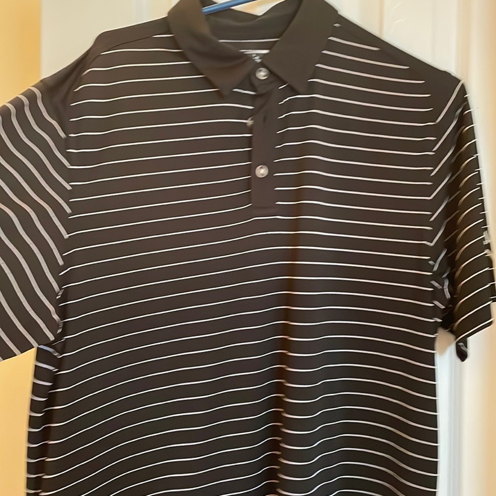 Callaway Black Polo with White Pinstripes